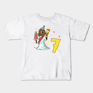 I am 7 with Jesus - kids birthday 7 years old Kids T-Shirt